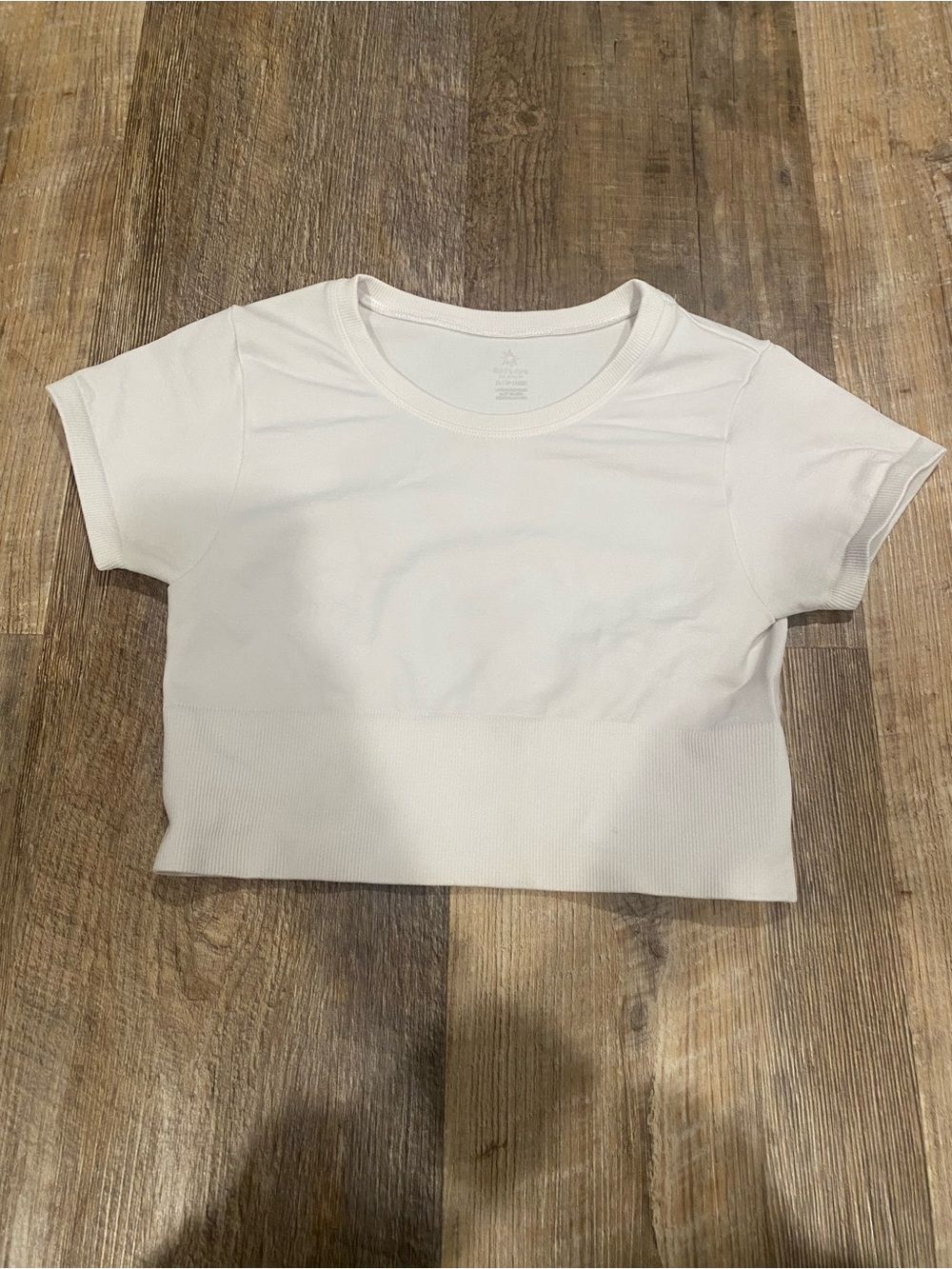 aerie White Short Sleeve Cropped Tee